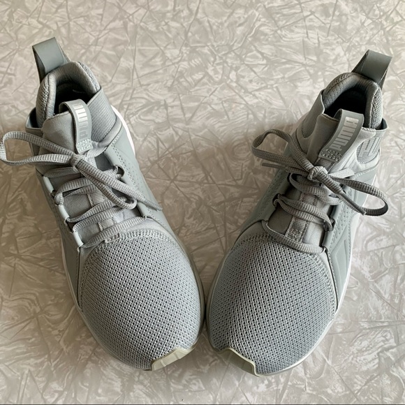 Puma Gray Mesh Mid Lace-Up Enzo Sneakers 7 - Picture 2 of 9